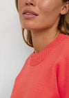 KAFFE Kamarkle Cropped Sleeve Jumper, Cayenne