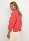 KAFFE Kamarkle Cropped Sleeve Jumper, Cayenne