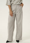 Kaffe Kaysa Pinstripe Wide Leg Trousers, Grey