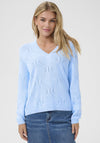 Kaffe Charlie Cable Knit Jumper, Blue
