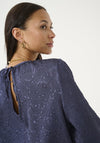 Kaffe Lauren Lace Effect Blouse, Navy