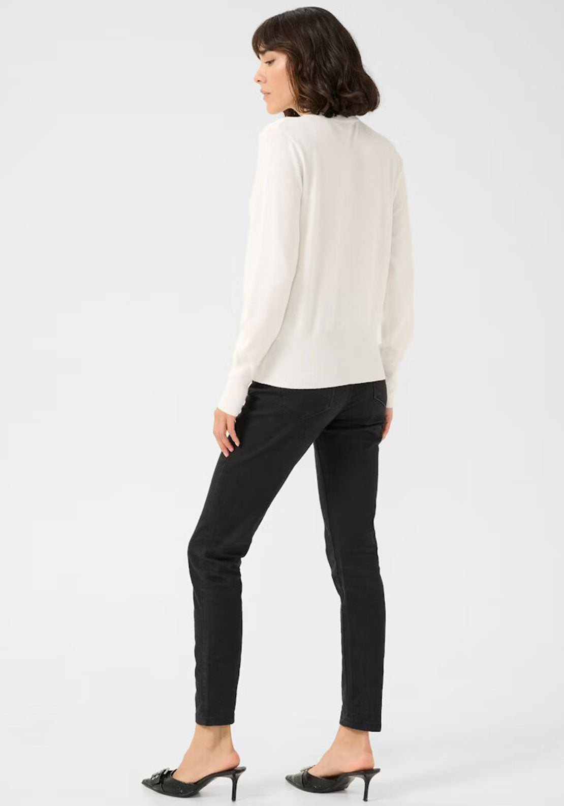 Kaffe Lizza Buttoned Knit Cardigan, White