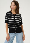 Kaffe Lizza Striped Cardigan, Navy and White