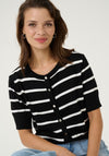 Kaffe Lizza Striped Cardigan, Navy and White