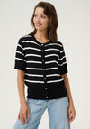 Kaffe Lizza Striped Cardigan, Navy and White