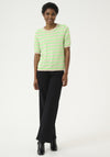 Kaffe Lizza Striped Knit Sweater, Beige and Green
