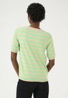 Kaffe Lizza Striped Knit Sweater, Beige and Green