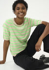 Kaffe Lizza Striped Knit Sweater, Beige and Green