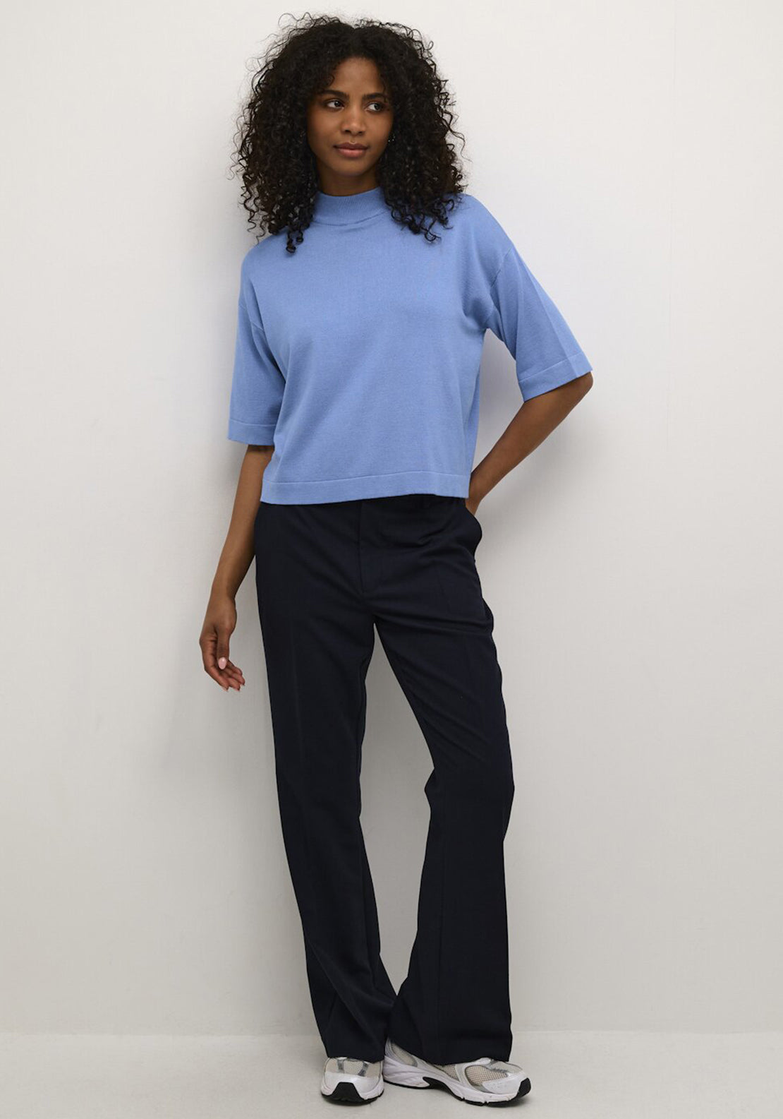 Kaffe Lizza Knit Turtleneck Sweater, Blue