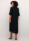Kaffe Milia Kaftan Linen Blend Midi Dress, Black
