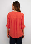 Kaffe Milia Linen Blend Blouse, Cayenne