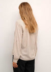 Kaffe Milia Linen Blend Blouse, Chinchilla & Chalk Stripe