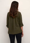 Kaffe Milia Linen Blend Blouse, Forest Night