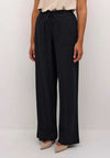 Kaffe Milia Linen Blend Wide Leg Trousers, Black