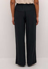 Kaffe Milia Linen Blend Wide Leg Trousers, Black