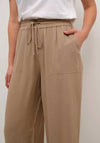 Kaffe Milia Linen Blend Wide Leg Trousers, Chinchilla