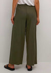 Kaffe Milia Linen Blend Wide Leg Trousers, Forest Night