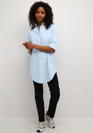 Kaffe Naya Longline Tunic Shirt, Blue