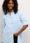 Kaffe Naya Longline Tunic Shirt, Blue