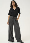 Kaffe Olga Textured Wide Leg Trousers, Grey