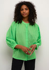 Kaffe Roca Dobby Buttoned Blouse, Green