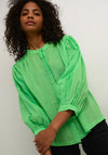 Kaffe Roca Dobby Buttoned Blouse, Green