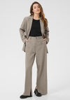 Kaffe Tilla Tailored Wide Leg Trousers, Taupe
