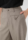 Kaffe Tilla Tailored Wide Leg Trousers, Taupe