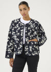 Kaffe Valia Floral Print Quilted Jacket, Navy