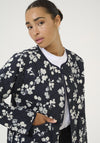 Kaffe Valia Floral Print Quilted Jacket, Navy