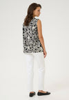 Kaffe Vera Floral Print Blouse, Black and Cream