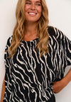 KAFFE Kaamber Zebra Print Top, Black