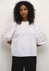 Kaffe Emma Puff Sleeve Blouse, White