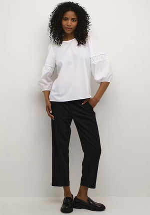 Kaffe Emma Puff Sleeve Blouse, White