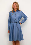 KAFFE Leonora Midi Shirt Dress, Chambray Blue