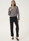 Kaffe Minella V Neck Jacket, Black and White