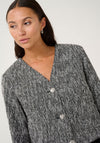 Kaffe Minella V Neck Jacket, Black and White
