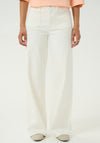 Kaffe Karla Pocket Detail Wide Leg Jeans, White