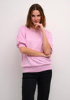 KAFFE Lone Pleated Short Sleeve Sweater, Pink