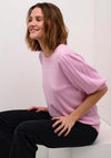 KAFFE Lone Pleated Short Sleeve Sweater, Pink