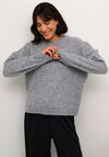 Kaffe Malene Open Back Knit Jumper, Grey Melange