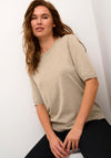KAFFE Kalizza Short Sleeve Knit Sweater, Chinchilla Melange