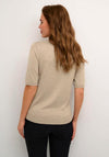 KAFFE Kalizza Short Sleeve Knit Sweater, Chinchilla Melange