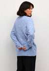 Kaffe Malene V Neck Cardigan, Vista Blue Melange