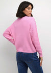 Kaffe Lola V Neck Knitted Sweater, Rosebloom Pink