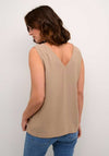 Kaffe Milia Linen Blend V Neck Top, Chinchilla