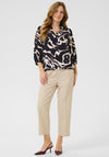 Kaffe Martha Printed V Neck Blouse, Black