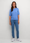 KAFFE Kalizza Short Sleeve Knit Sweater, Ultramarine