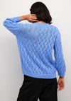 Kaffe Lena Wide Knit Jumper, Vista Blue