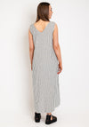 KAFFE Kamilla Striped Sleeveless Midi Dress, Chalk & Black